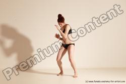 Underwear Martial art Woman White Moving poses Average long brown Dynamic poses Academic